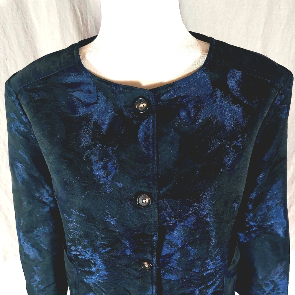 Massimo Alba black & blue textured jacquard jacket, XL, NWT